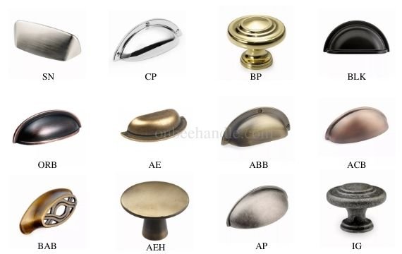 cabinet handles color finish chart